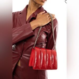 Stylism red leather purse